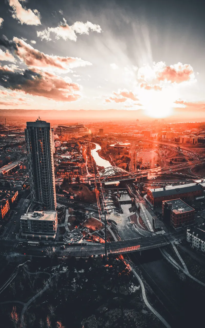 Drone photo edited with the Metalic Drone preset